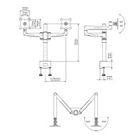 Kancelářský stolní držák na 2 monitory EDBAK DM121