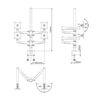 Profesionální stolní držák 4 monitorů EDBAK DM141