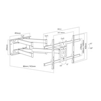Poctivý výsuvný otočný a sklopný držák Tv Ergosolid ONYX-30