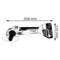 BOSCH GWS 18V-10, akumulátorová úhlová bruska, 9.000 ot/min, 125 mm