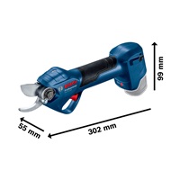 BOSCH Pro Pruner, akumulátorové zahradní nůžky, 25 mm, 12,0 V, rychlonabíječka