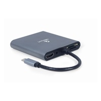 GEMBIRD CABLEXPERT USB-C 6-in-1 multi-port adapter (Hub3.1 + HDMI + VGA + PD + čtečka karet + stereo audio)