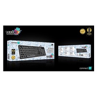 CONNECT IT DOODLE kancelářská drátová bíle podsvícená USB klávesnice, CZ + SK verze, ČERNÁ
