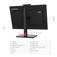 LENOVO LCD T24v-30 - 23.8”,IPS,matný,16:9,1920x1080,178/178,4ms/6ms,250cd/m2,1000:1,VGA,DP,HDMI,4xUSB,VESA,cam,rep,Pivot