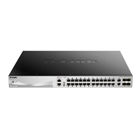 D-Link DGS-3130-30PS/E L3 Stackable Managed Gigabit PoE Switch, 24x PoE gigabit, 2x 10GBASE-T, 4x SFP+, 370W PoE