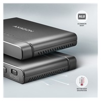 AXAGON ADSA-CC USB-C 10Gbps - NVMe M.2 SSD & SATA 2.5"/3.5" SSD/HDD CLONE MASTER 2 adaptér