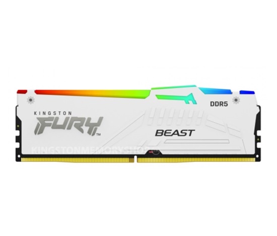 KINGSTON DIMM DDR5 64GB (Kit of 4) 5200MT/s CL40 FURY Beast White RGB XMP