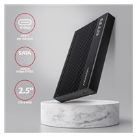 AXAGON EE25-GTR, USB-C 10Gbps - SATA 6G 2.5" RIBBED box, černý