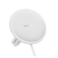 Baseus CW01 magnetický držák s bezdrátovým nabíjením (do ventilační mřížky) 15W+25W, bílá