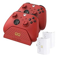 VENOM VS2879 Xbox Series S/X & One Red Twin Docking Station + 2 batteries
