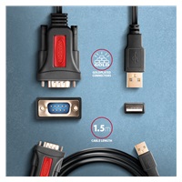 AXAGON ADS-1PSN, USB-A 2.0 - sériový RS-232 DB9-M Prolific adaptér / kabel 1.5m