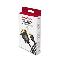 AXAGON ADS-1PQN, USB-A 2.0 - sériový RS-232 DB9-M FTDI adaptér / kabel 1.5m