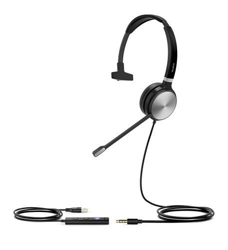 Yealink UH36 Mono náhlavní souprava na jedno ucho s 3.5mm jack - USB konektory - front