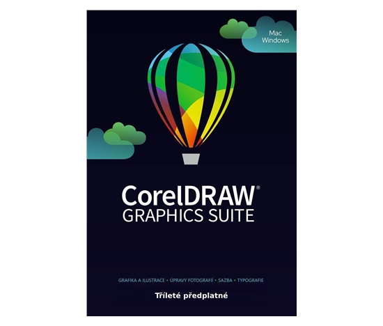 CorelDRAW Graphics Suite 3 roky obnova pronájmu licence (5-50) EN/FR/DE/IT/SP/BP/NL/CZ/PL