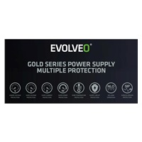 EVOLVEO G1000 zdroj 1000W, 80+ GOLD, ATX 3.1, aPFC, 140 mm ventilátor, záruka 3 roky, černý