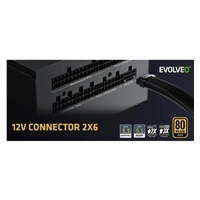 EVOLVEO G1000 zdroj 1000W, 80+ GOLD, ATX 3.1, aPFC, 140 mm ventilátor, záruka 3 roky, černý