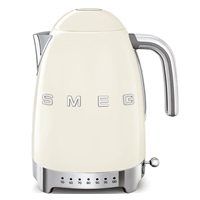 Smeg KLF04CREU rychlovarná konvice, 1,7 l (7 šálků), 2400 W, styl 50. let, řízení teploty, 7 programů, krémová