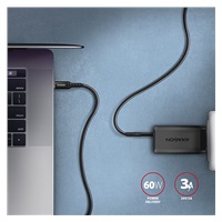 AXAGON BUCM-CM15AB, HQ kabel USB-C <-> USB-C, 1.5m, USB 2.0, PD 60W 3A, ALU, oplet, černý