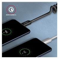 AXAGON BUCM-CM20TB, TWISTER kabel USB-C <-> USB-C, 1.1m, USB 2.0, PD 60W 3A, ALU, tpe, černý