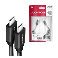 AXAGON BUCM-CM20TB, TWISTER kabel USB-C <-> USB-C, 1.1m, USB 2.0, PD 60W 3A, ALU, tpe, černý