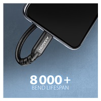 AXAGON BUCM32-CF05AB prodlužovací kabel USB-C (M) <-> USB-C (F), 0.5m, USB 20Gbps, PD 240W 5A, 8K HD, ALU, oplet, černý