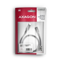 AXAGON BUCM32-CF05AB prodlužovací kabel USB-C (M) <-> USB-C (F), 0.5m, USB 20Gbps, PD 240W 5A, 8K HD, ALU, oplet, černý