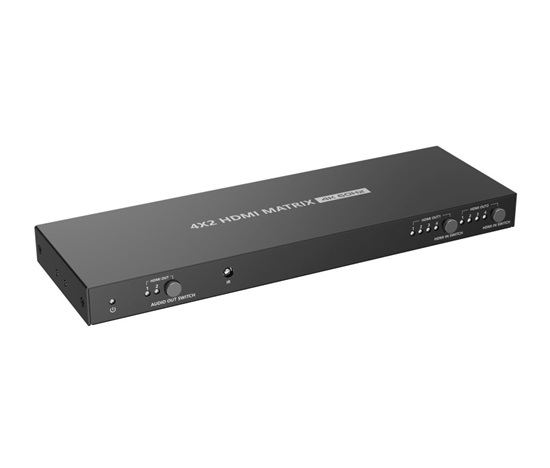 PremiumCord HDMI matrix switch 4:2 , UHD rozlišení 4Kx2K@60Hz HDR, SPDIF, Auto-Downscaling