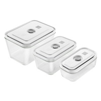 ZWILLING vakuové nádoby, velikosti S, M, L, sklo, bílé, 3 kusy - Fresh & Save
