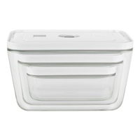 ZWILLING vakuové nádoby, velikosti S, M, L, sklo, bílé, 3 kusy - Fresh & Save