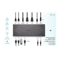 i-tec USB 3.0/USB-C/Thunderbolt, 2x HDMI Docking Station, PD 100W