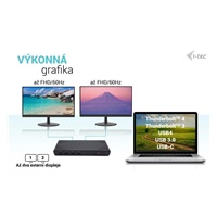 i-tec USB 3.0/USB-C/Thunderbolt, 2x HDMI Docking Station, PD 100W
