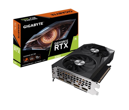 GIGABYTE VGA NVIDIA GeForce RTX 3060 GAMING LHR OC 8G, 8G GDDR6, 2xDP, 2xHDMI