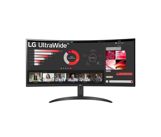 LG MT VA LCD LED 34" 34WR50QC - VA panel, 3440x1440, 300cd, 2xHDMI, DP, FreeSYNC, zakriven