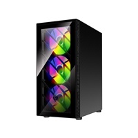 Fortron skříň Midi Tower CMT192, průhledná bočnice, ATX, 4x RGB větrák, černá