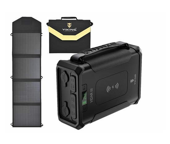 Viking outdoorová power banka VIDAR III, 96000 mAh, bezdrátové nabíjení + solární panel L60