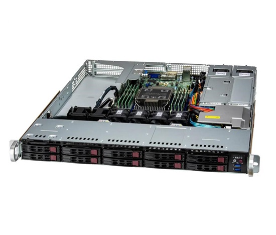 SUPERMICRO Server 1220F-X13W Intel Xeon Bronze 3408U (1,8G/8C/22,5M/4800) 3xPCI-E 10SFF/NVMe5 2x860W 2x1G iKVM 1U