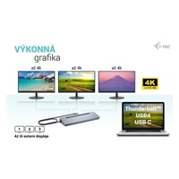 i-tec USB-C Metal Ergonomic 4K 3x Display Docking Station, PD 100W + i-tec Universal Charger 100W (bundle)