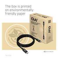 Club3D Kabel USB4 Gen3x2 Type-C Oboustranný kabel 8K60Hz, Data 40 Gbps, PD 240W(48V/5A) EPR M/M 2m