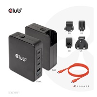 Club3D cestovní nabíječka 140W GaN technologie, 3xUSB-C, 1xUSB-A, PPS + PD 3.1 Support