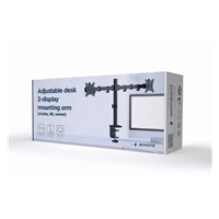 GEMBIRD Držák 2 monitorů na stůl MA-D2-01, naklápěcí, až do 32” a 9kg, černý