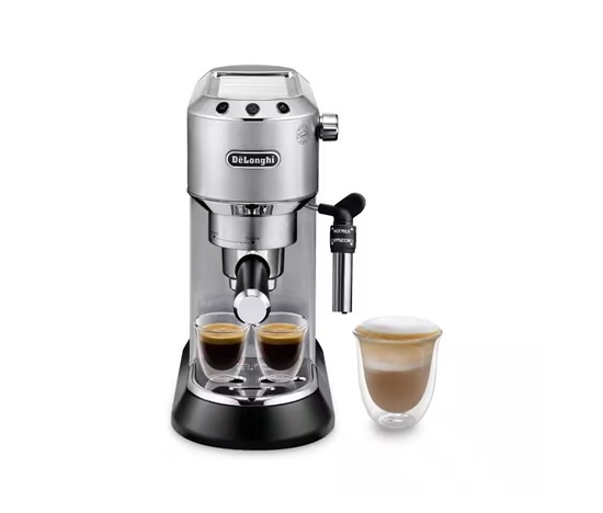 DeLonghi Dedica Style pákový kávovar, 1300 W, Cappuccino systém, stříbrná