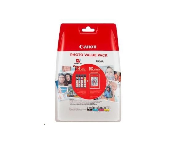 Canon CARTRIDGE CLI-581XL BK/C/M/Y fotopapír PP-201 pro PIXMA TS615x, TS625x, TS635x, TS815x  (400 str.)