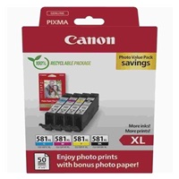 Canon CARTRIDGE CLI-581XL BK/C/M/Y fotopapír PP-201 pro PIXMA TS615x, TS625x, TS635x, TS815x  (400 str.)