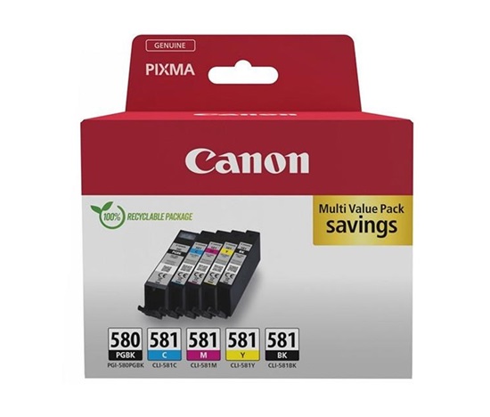 Canon CARTRIDGE PGI-580/CLI-581 BK/CMYK MultiPack pro PIXMA TS615x, TS625x, TS635x, TS815x, TS825x (200 str.)