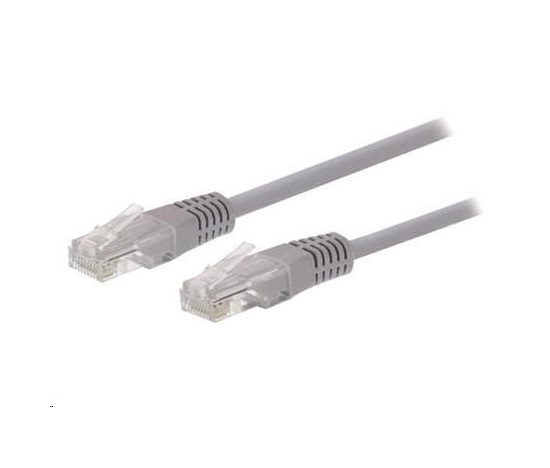 Kabel C-TECH patchcord Cat5e, UTP, šedý, 25m