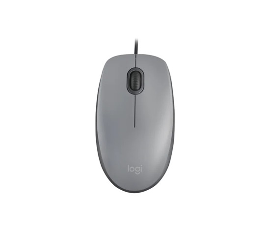 Logitech myš Corded M110 tichá, šedá, EMEA