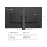 LENOVO LCD P32p-30 - 31,5”,IPS,matný,16:9,3840x2160,178/178,4ms/6ms,250cd/m2,1000:1,HDMI,DP,USBC,RJ45,USBHub,Pivot,VESA
