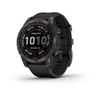 Garmin fenix 7 Sapphire Solar, Titan Carbon Gray/ Black Silicone Band, EU