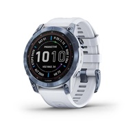Garmin fenix 7 Sapphire Solar,Titan Blue/ White Silicone Band, EU