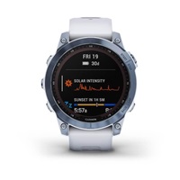 Garmin fenix 7 Sapphire Solar,Titan Blue/ White Silicone Band, EU